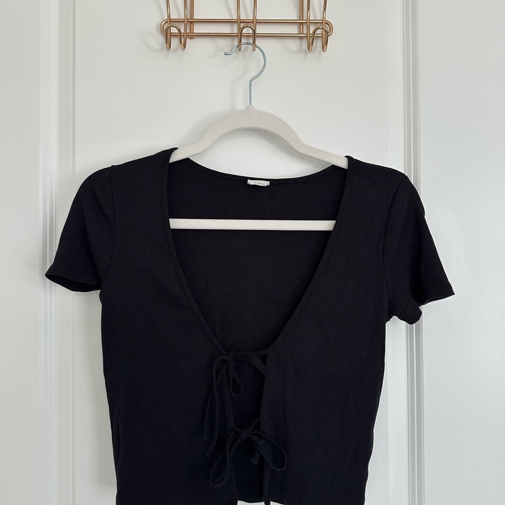 Wilfred Black Tie-Front Blouse